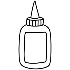 Glue bottle outline illustration 