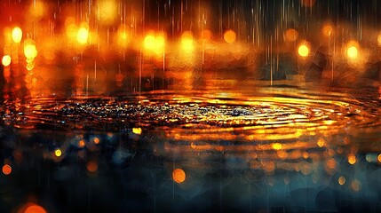 Obraz premium A macro shot of a water droplet glistening under various surrounding light sources