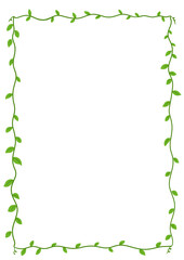 A4 paper frame green leaves
