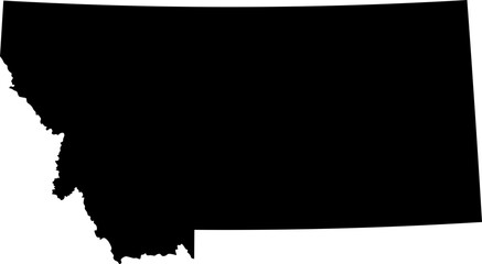 State of Montana Silhouette Outline Graphic Design with Transparent Background	