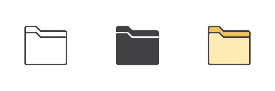 File folder different style icon set