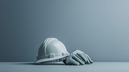 Ensuring Workplace Safety: Essential Protective Gear Displayed with Helmets and Gloves