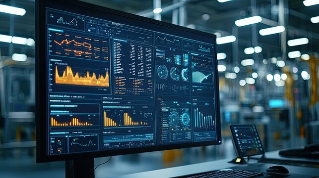 A computer screen displaying automation software running a complex process with graphs and data.