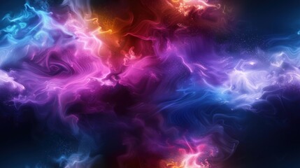 Fototapeta premium A vibrant abstract image showcasing colorful swirls of smoke and light, evoking a sense of depth and mystery.