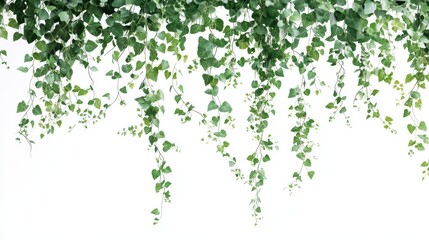 Fototapeta premium Latar belakang daun hijau merambat, menciptakan suasana segar dan alami.