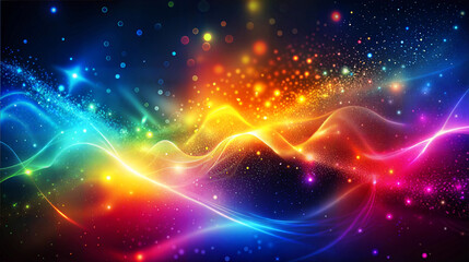 Design of background, banner, wallpaper in the form of dynamic digital waves. The concept of lightness, continuity and positive energy dissolved in space.
