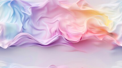 Obraz premium Soft pastel fabric waves create a serene and dreamy abstract background, ideal for artistic or design projects.