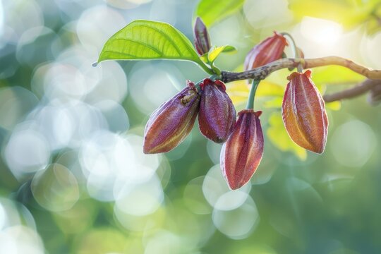 Blurred soft focus of Gliricidia sepium flower with white sky background local vegetable and Thai herb