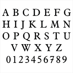 Black and white alphabet