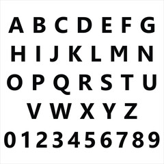 Black and white alphabet