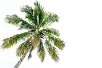 Fototapeta premium Coconut palm with white background Palm tree collection