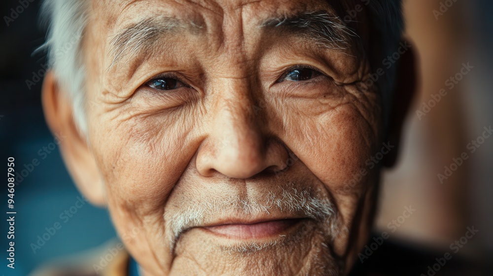 Poster the elderly men from various ethnic backgrounds exude wisdom and tranquility, reflecting a lifetime 