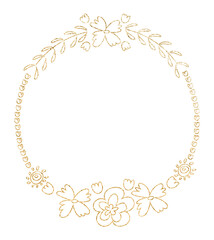 Png botanical frame gold effect clipart