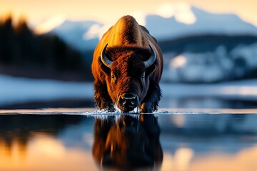 Bison in the context of adventure, captured in a photo that evokes the thrill of discovering these creatures in the wild
