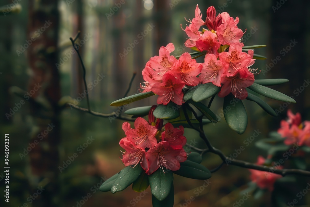 Wall mural Gorgeous forest flower rhododendron