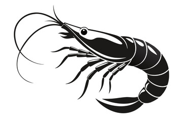 shrimp silhouette Vector art illustration