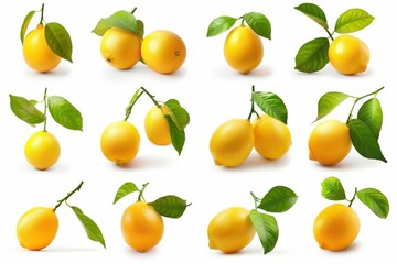 Obraz premium Lemon fruits isolated on white background