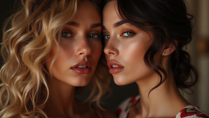 Fototapeta premium LGBT Fashion Lesbian Couple Kissing