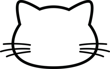 Cat Head With Whiskers Outline SVG Cut file for Cricut and Silhouette , Vector, Logo , T Shirt