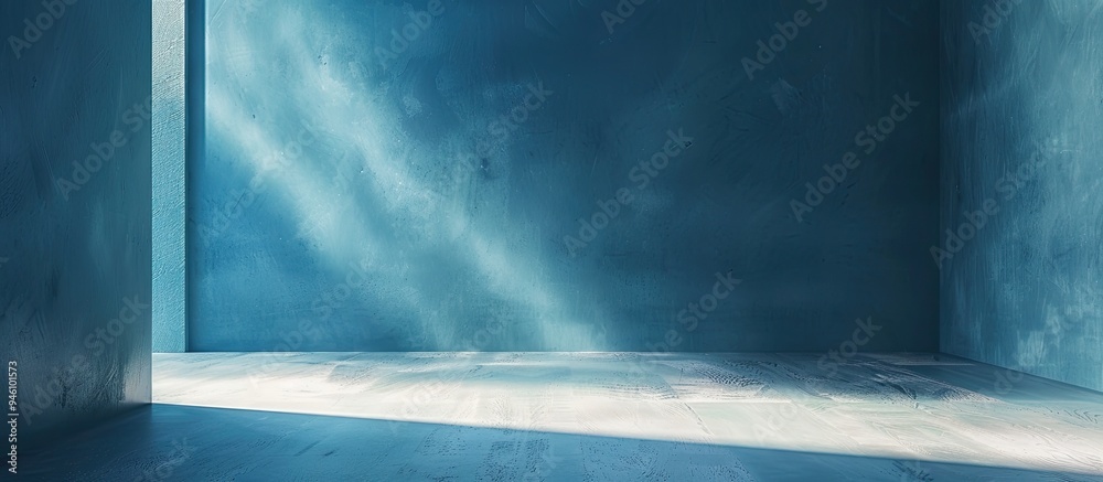 Poster blue backdrop. copy space image. place for adding text and design