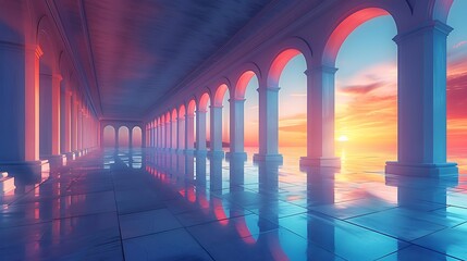 Obraz premium A sleek, abstract design of a state monument with a tiny ballot paper icon subtly included. 