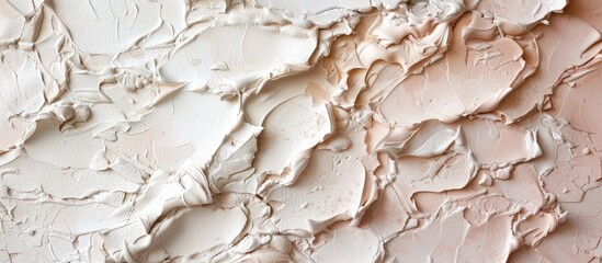 Naklejka premium Close up background of a decorative plaster surface suitable for product placement. Copy space image. Place for adding text and design
