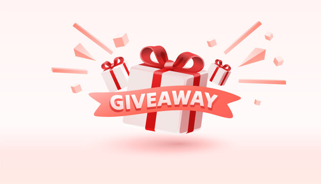 Giveaway gift, shop mega discount, special promo badge. Vector illustration