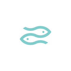 two fish simple sleek creative geometric modern logo design