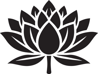 a beautiful lotus flower floral pattern black and white silhouette vector art flat design outline background illustrations