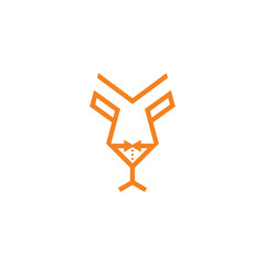 lion bar waiter simple sleek creative geometric modern logo design