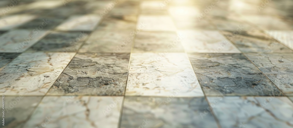 Poster marble tiles texture with a shallow depth of field for a perspective background. copy space image. p