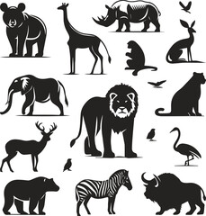 Wildlife Animal Silhouette Illustration Design Vector Collection