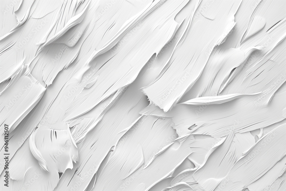 Aufkleber Intricate white paint strokes create a dynamic textured background. The abstract pattern features soft brushstrokes varying in thickness and direction, adding depth and movement.