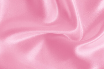 Pink fabric cloth texture for background and design art work, beautiful crumpled pattern of silk or linen.