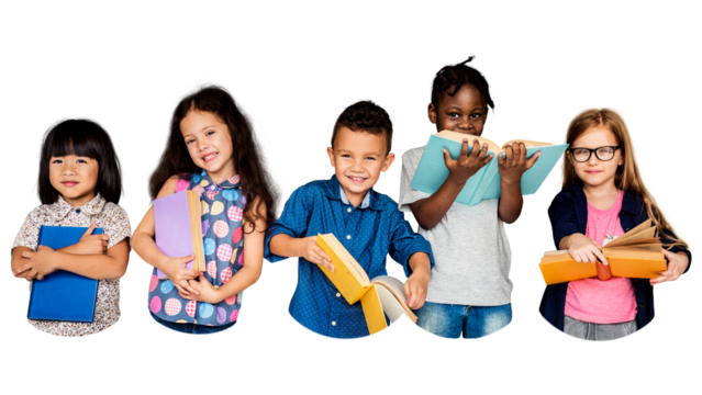 School kids png element, transparent background