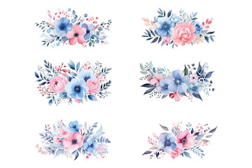 Beautiful watercolor floral on white background