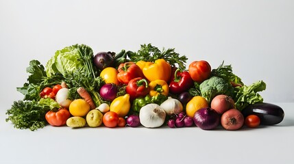 Poster of a pile of vegetables on a white background