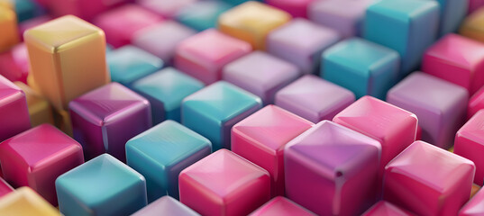 An Abstract Backdrop Featuring Multicolored Cubes