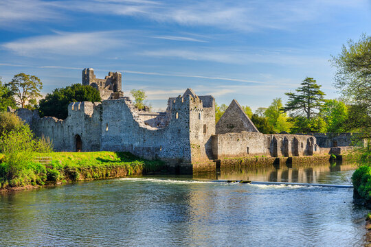 Ruins of the Desmond castle in Adare at summer, Co. Limerick. Ireland
