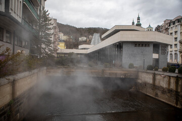 Karlsbad in Winter, Stadtansicht