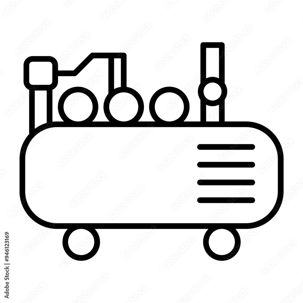 Poster air pump icon. outline icon