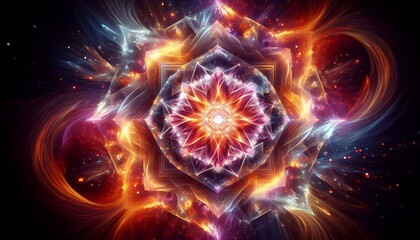 Fototapeta premium Radiant Abstraction on Fire 4K HDR Ultra HD Wallpaper