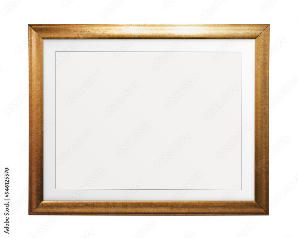 Sticker Png gold picture frame sticker, transparent background