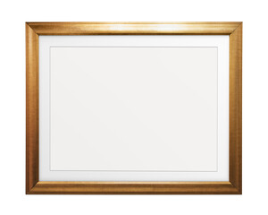 Png gold picture frame sticker, transparent background