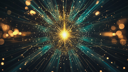 Obraz premium Abstract light explosion and network points, dot, earth's surface, digital background Innovation network points Earth's surface wave background digital wave information technology background
