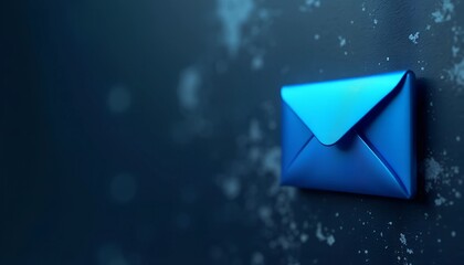 Blue Envelope Icon on Dark Abstract Background - Symbolizing Online Communication and Email