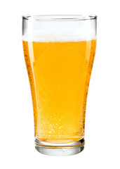 Beer with froth png in a glass mockup