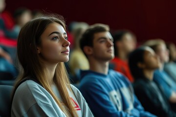 Obraz premium Diverse Group of Students Attending University Lecture