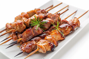 shish kebab on skewers
