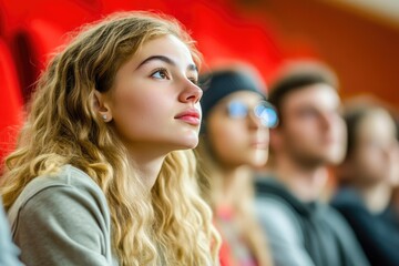 Naklejka premium Higher Education Students Absorbing Lecture Material